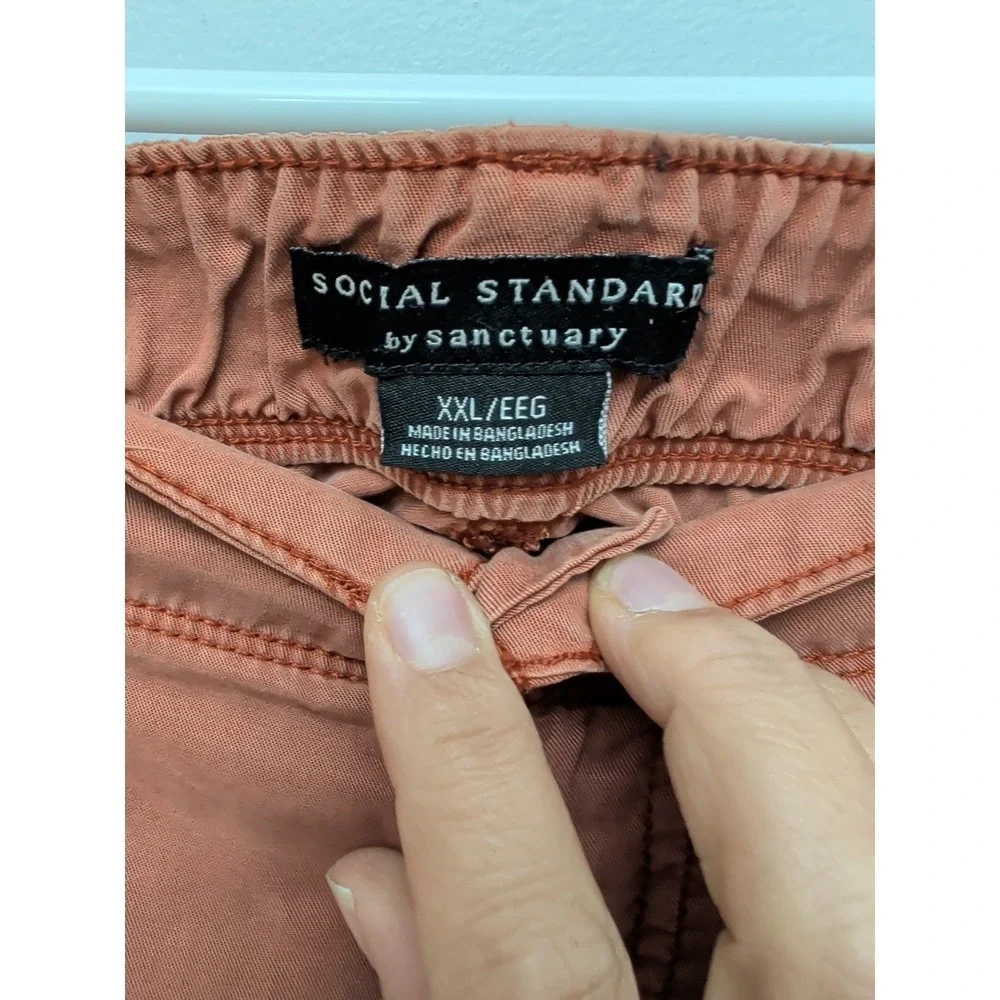 DR2 Social Standard by Sanctuary Shorts Sz XXL Fortune‎ Tencel Rust Clay Terra